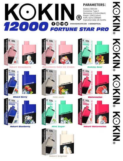 KOKIN Fortune Star Pro - 12000 Puffs - Compact & Long-Lasting